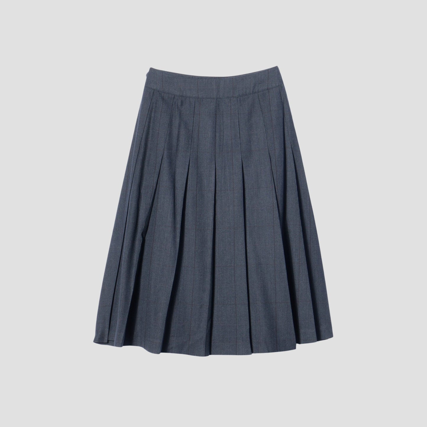 LARGE CHECK WOOL COTTON SKIRT