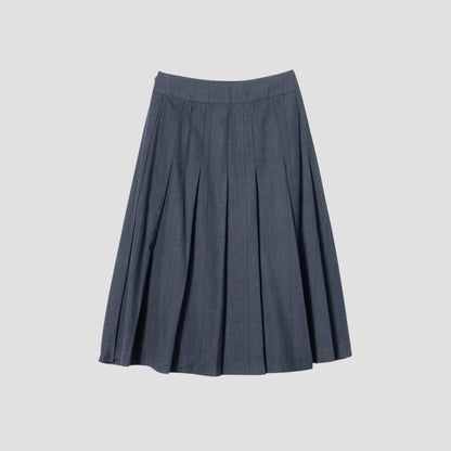 LARGE CHECK WOOL COTTON SKIRT