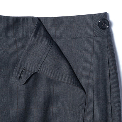 LARGE CHECK WOOL COTTON SKIRT