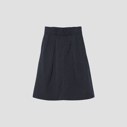 COTTON LINEN STRIPE SKIRT
