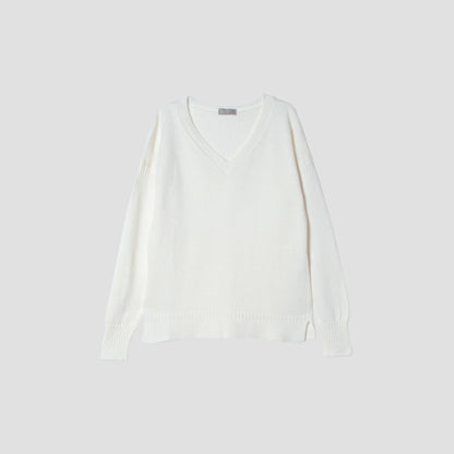 V NECK GUERNSEY KNIT