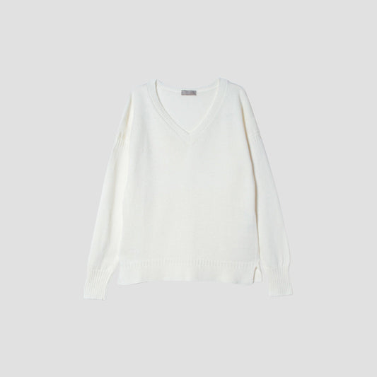 V NECK GUERNSEY KNIT