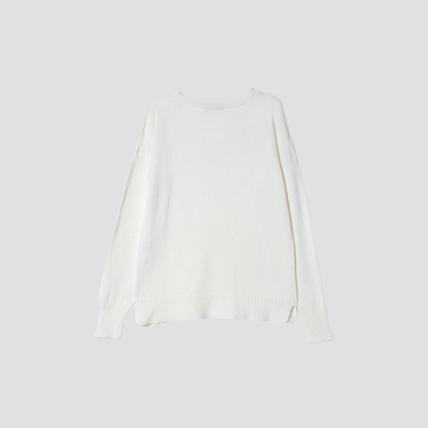 V NECK GUERNSEY KNIT