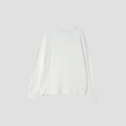 V NECK GUERNSEY KNIT