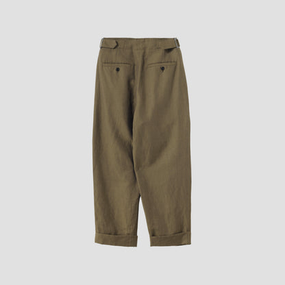 LINEN WOOL TWILL TROUSERS