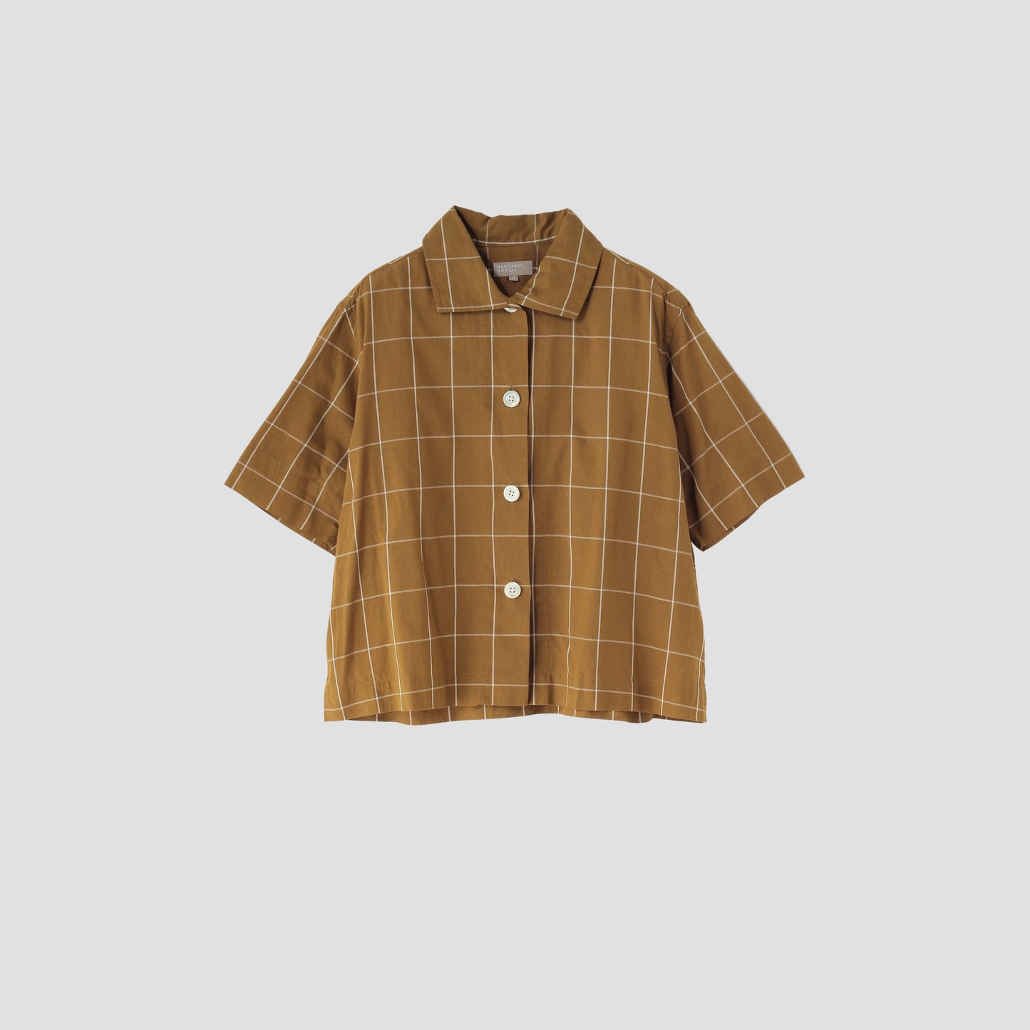 WINDOWPANE CHECK COTTON LINEN SHIRT