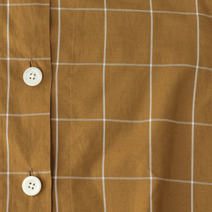 WINDOWPANE CHECK COTTON LINEN SHIRT