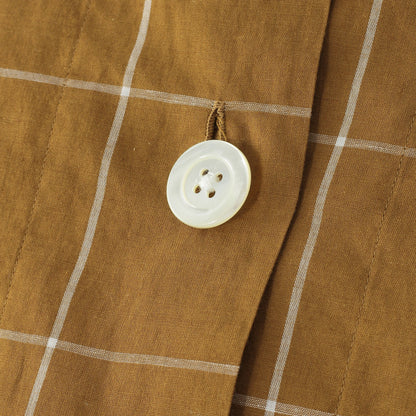 WINDOWPANE CHECK COTTON LINEN SHIRT