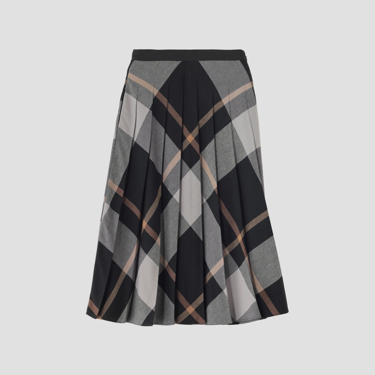 LARGE CHECK WOOL BLEND SKIRT