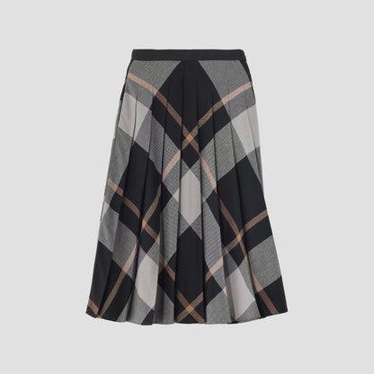LARGE CHECK WOOL BLEND SKIRT