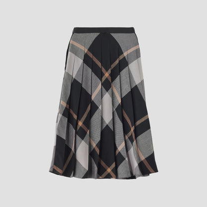 LARGE CHECK WOOL BLEND SKIRT