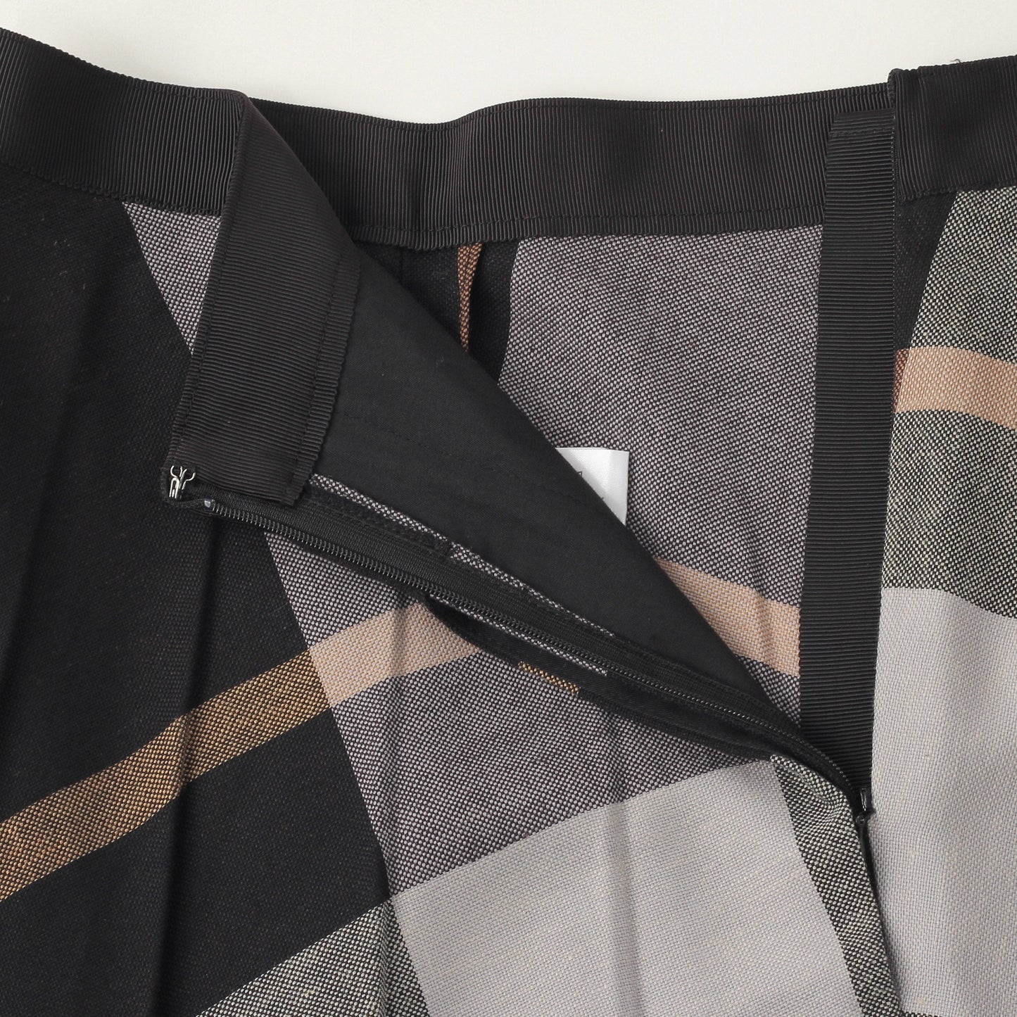 LARGE CHECK WOOL BLEND SKIRT