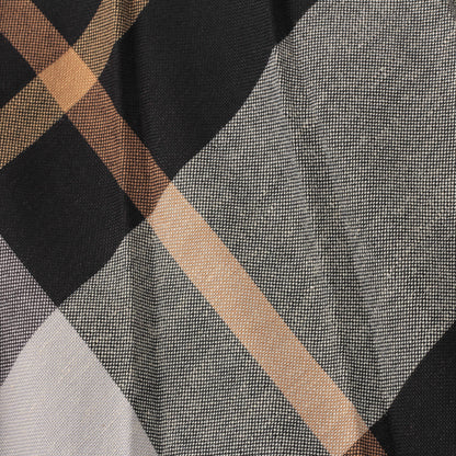 LARGE CHECK WOOL BLEND SKIRT