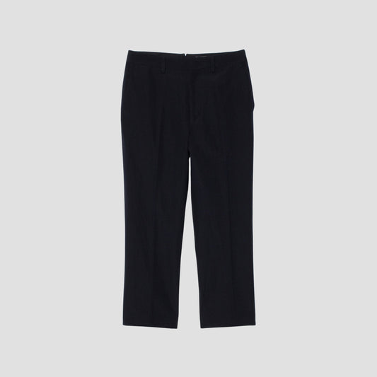 WOOL LINEN POPLIN TROUSERS