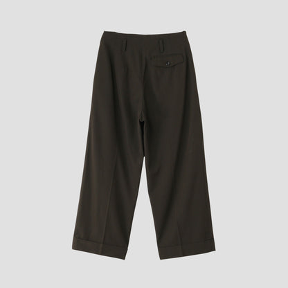 COMPACT COTTON WOOL TROUSERS