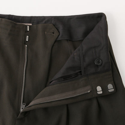 COMPACT COTTON WOOL TROUSERS