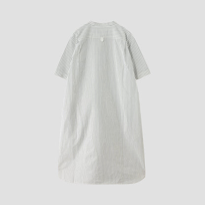 YARN DYE COTTON LINEN DRESS