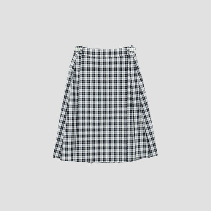 COTTON SILK CHECK SKIRT