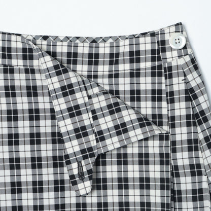 COTTON SILK CHECK SKIRT