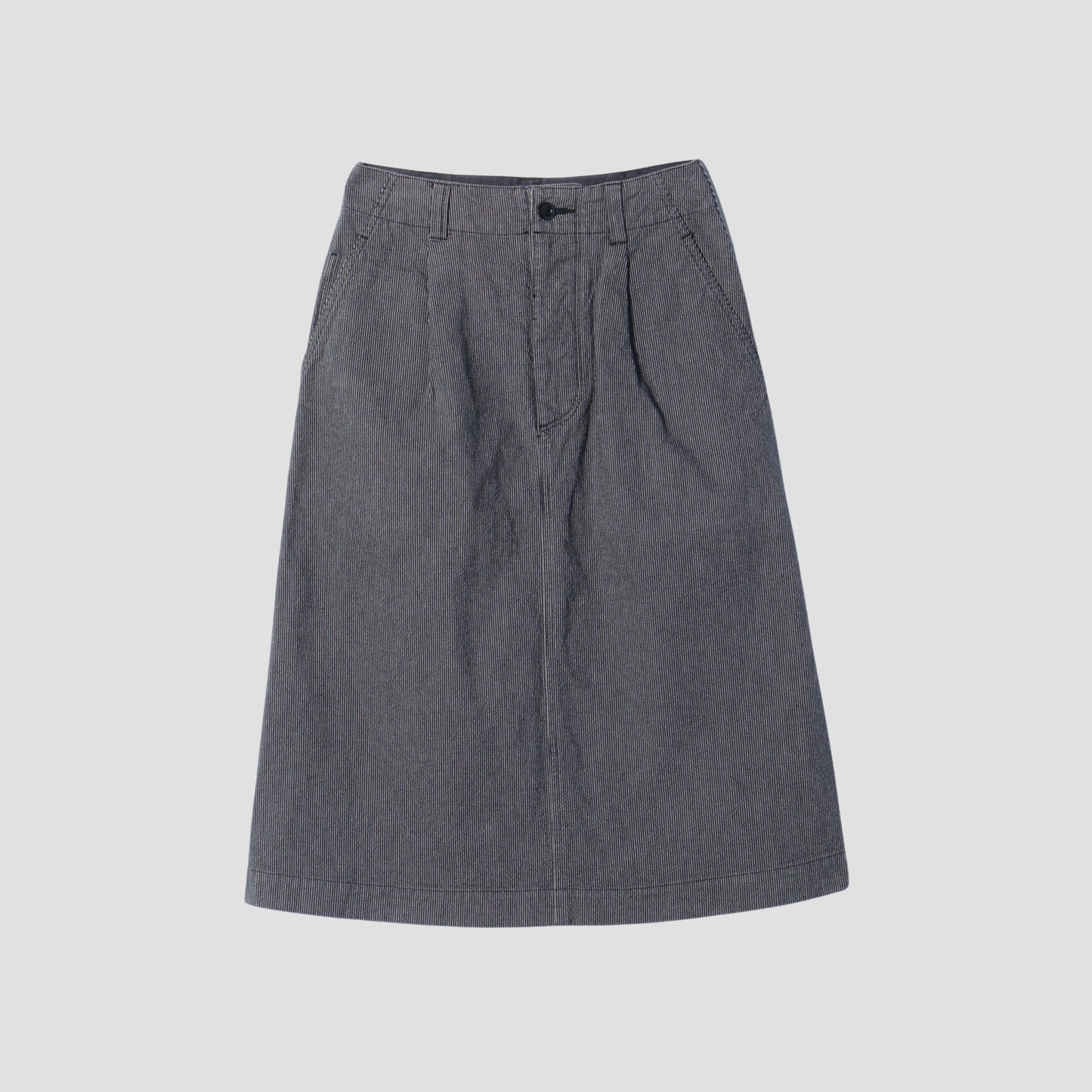 WORKWEAR STRIPE COTTON LINEN SKIRT