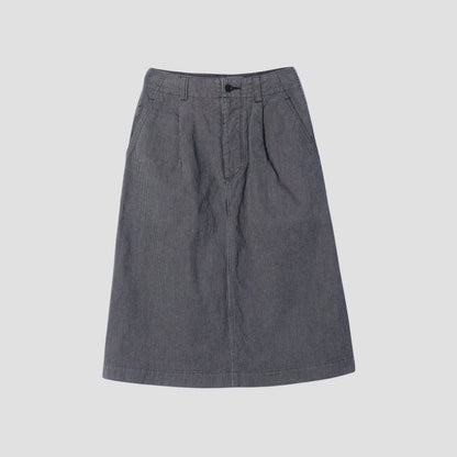 WORKWEAR STRIPE COTTON LINEN SKIRT