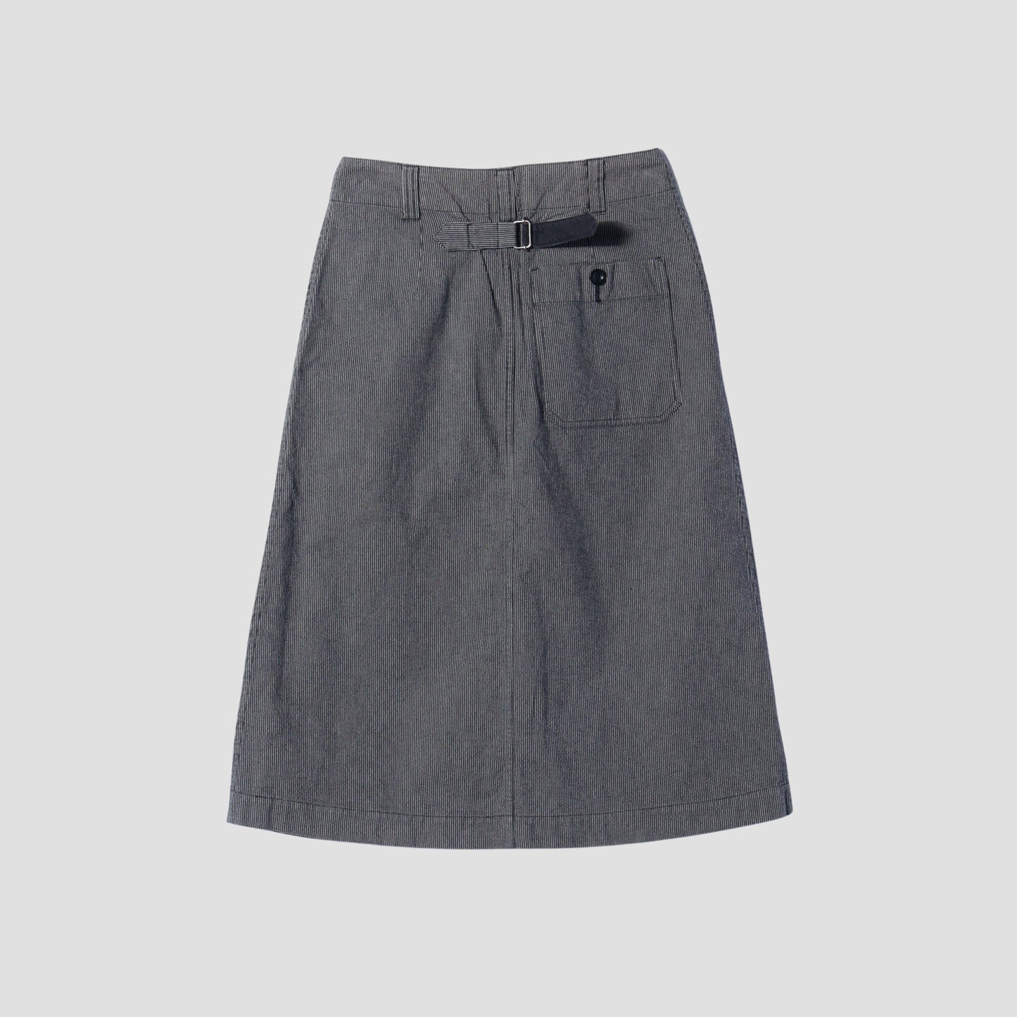 WORKWEAR STRIPE COTTON LINEN SKIRT