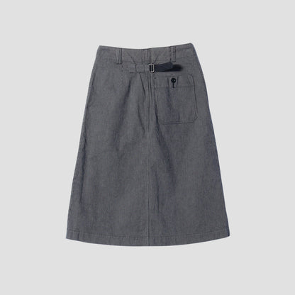 WORKWEAR STRIPE COTTON LINEN SKIRT