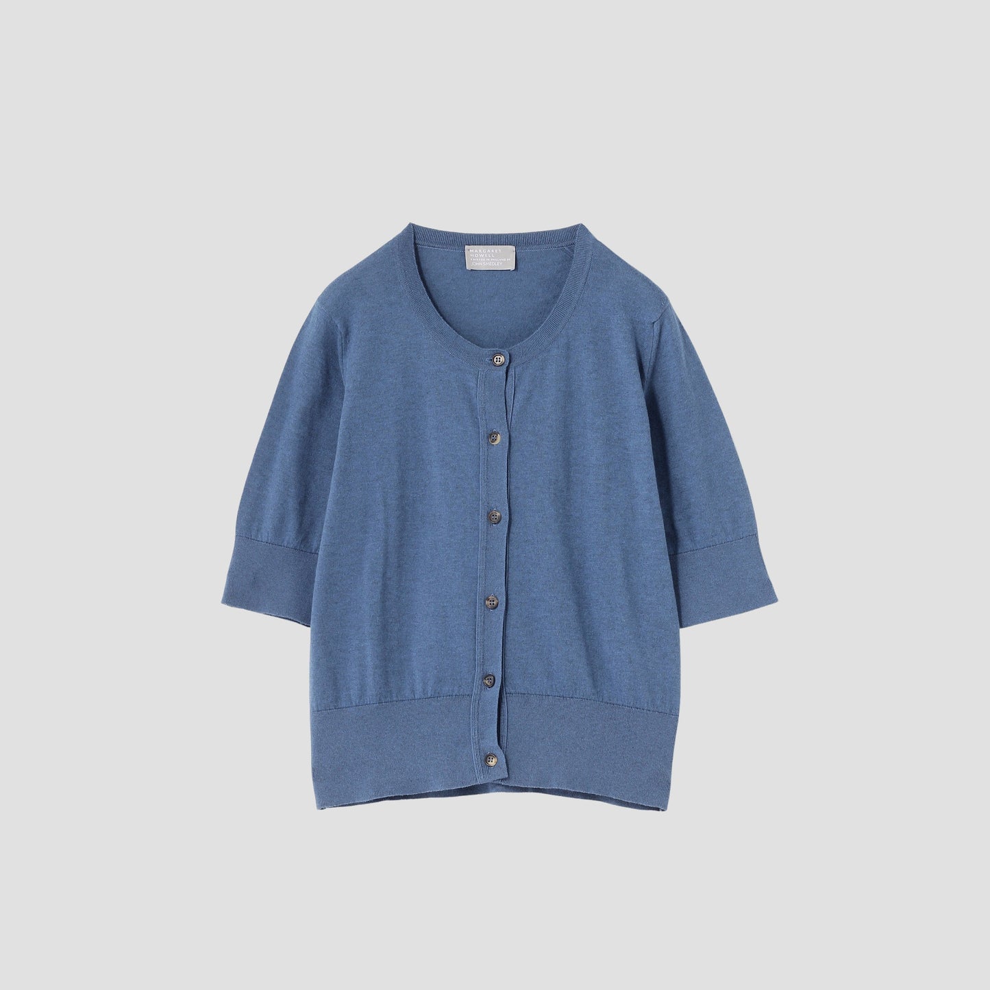 SEA ISLAND COTTON HIGH RIB CARDIGAN KNIT