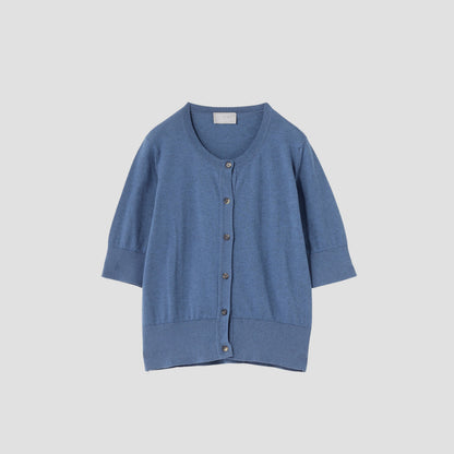 SEA ISLAND COTTON HIGH RIB CARDIGAN KNIT
