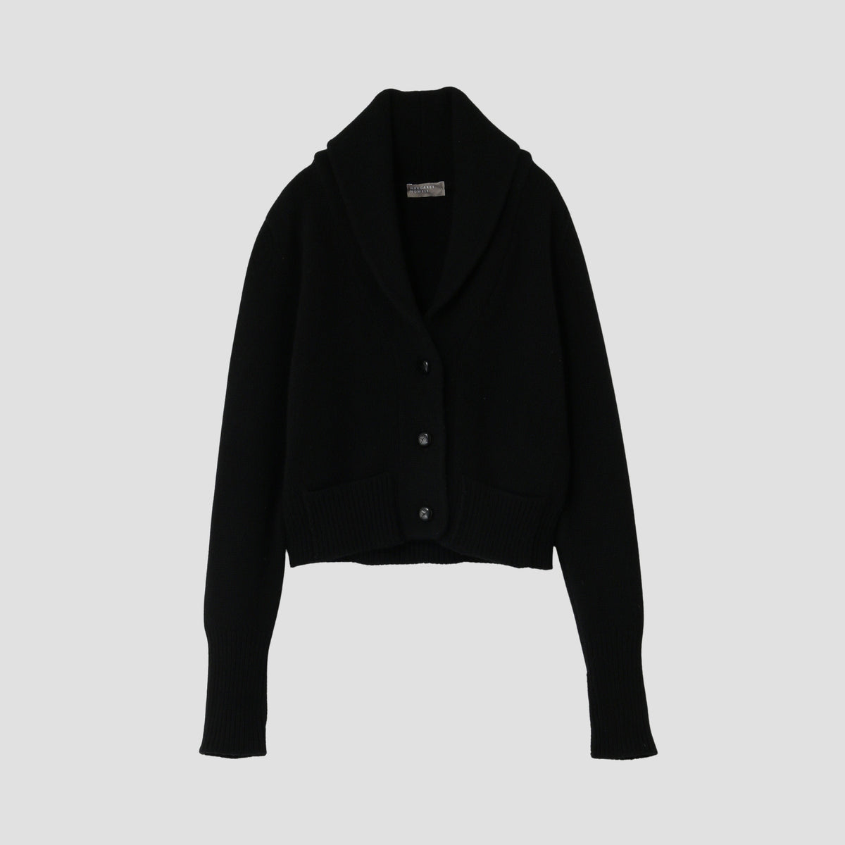 CROPPED SHAWL COLLAR CARDIGAN KNIT