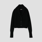 CROPPED SHAWL COLLAR CARDIGAN KNIT