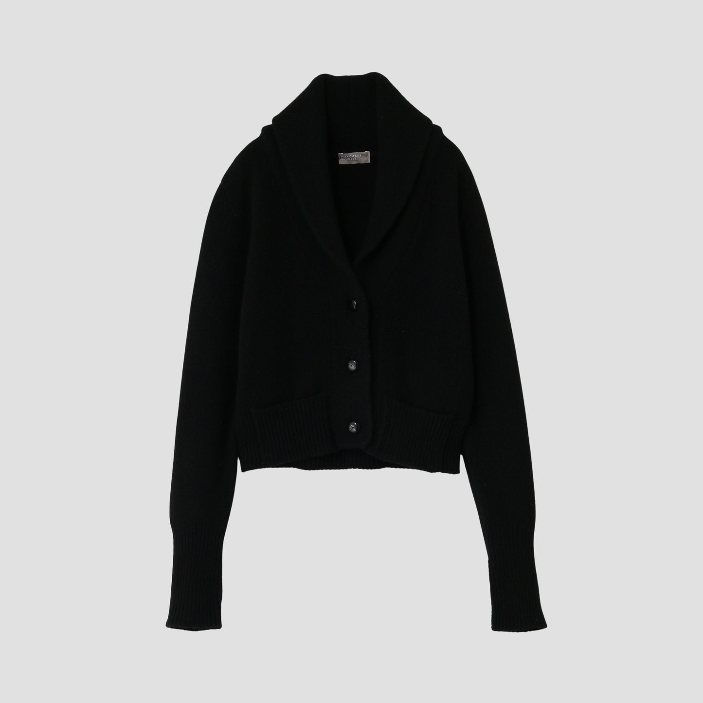 CROPPED SHAWL COLLAR CARDIGAN KNIT