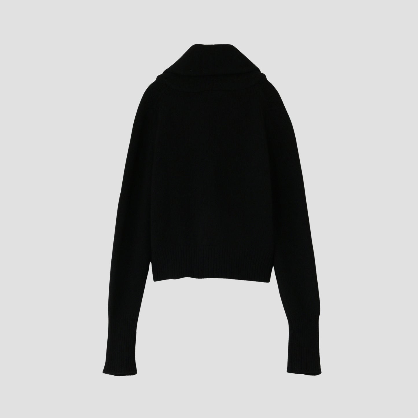 CROPPED SHAWL COLLAR CARDIGAN KNIT