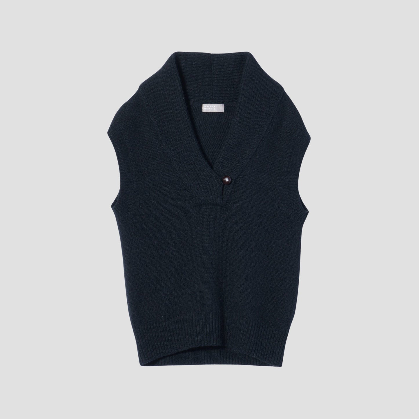 SHAWL COLLAR VEST KNIT