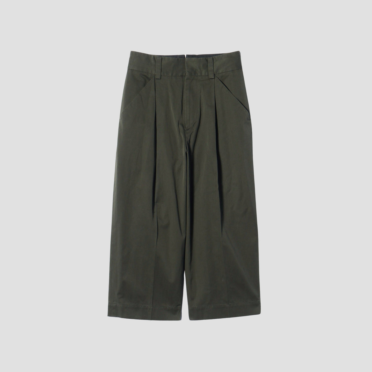 DENSE FINE COTTON TWILL TROUSERS