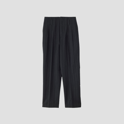 WIDE PINSTRIPE WOOL TROUSERS