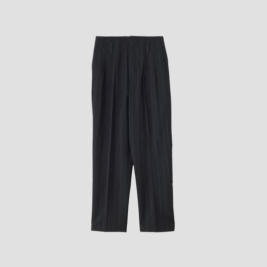 WIDE PINSTRIPE WOOL TROUSERS