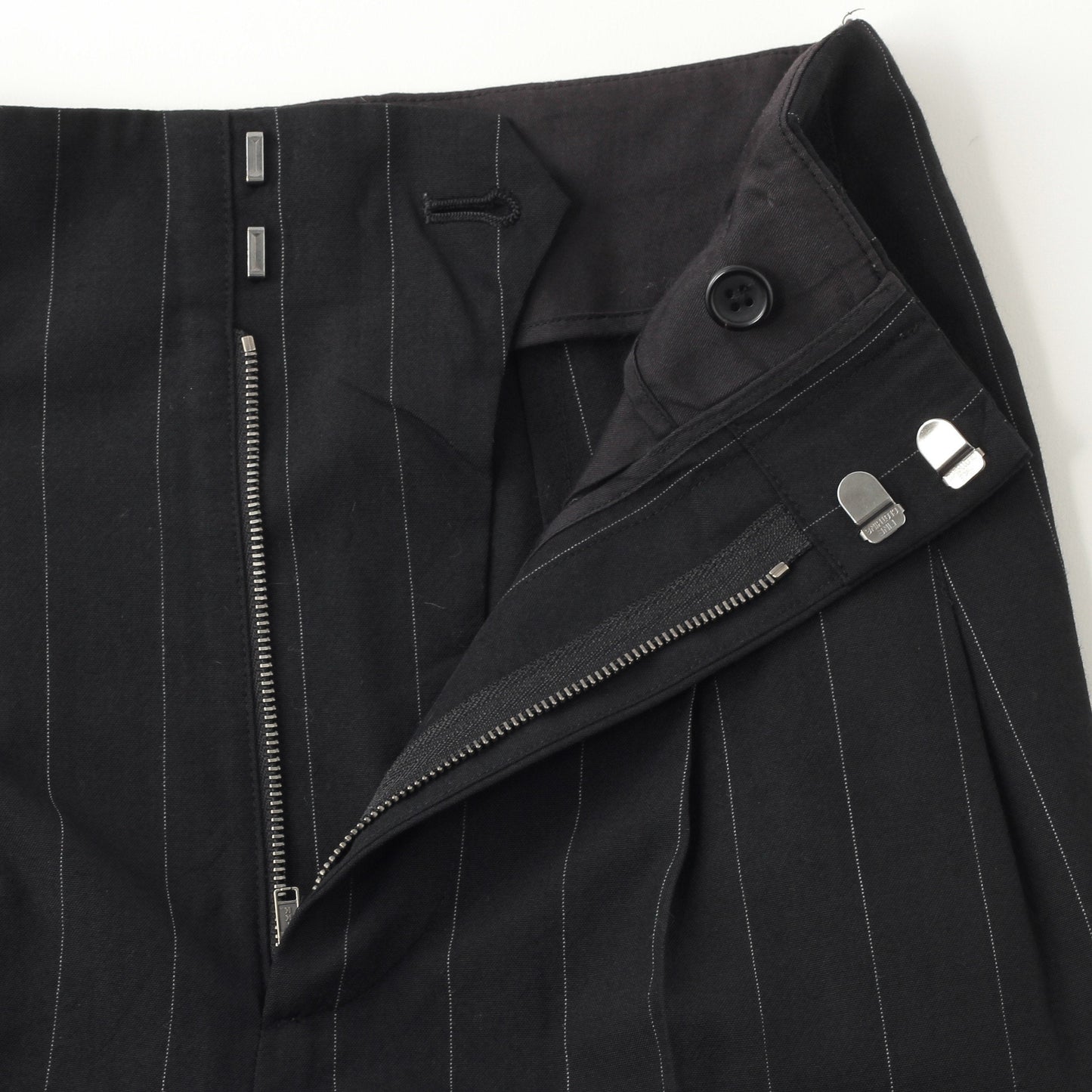 WIDE PINSTRIPE WOOL TROUSERS