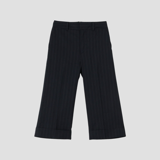 WIDE STRIPE WOOL TROUSERS