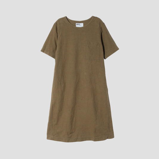 PLAIN COTTON LINEN DRESS