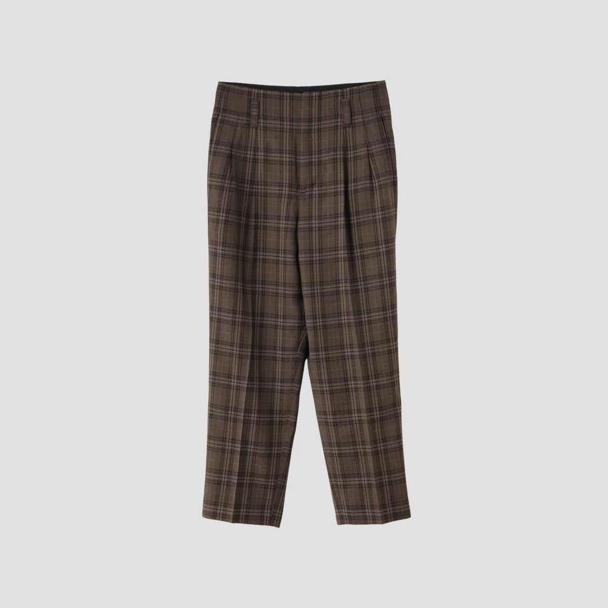 TONAL CHECK WOOL TROUSERS