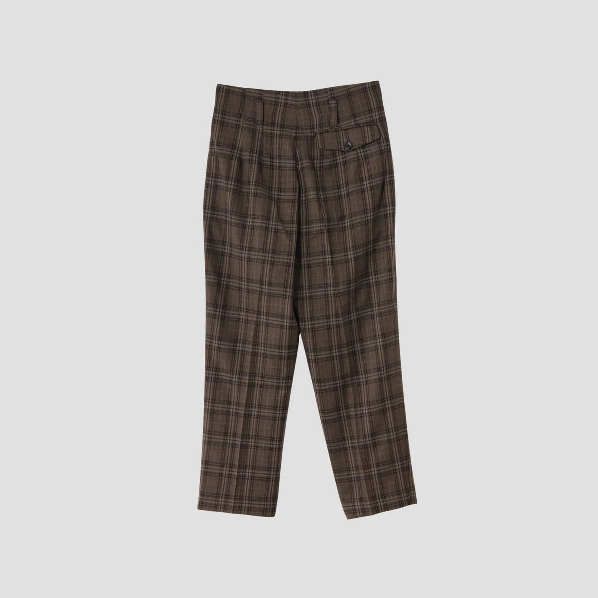 TONAL CHECK WOOL TROUSERS