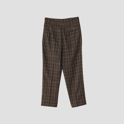 TONAL CHECK WOOL TROUSERS
