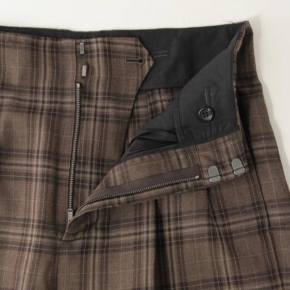 TONAL CHECK WOOL TROUSERS