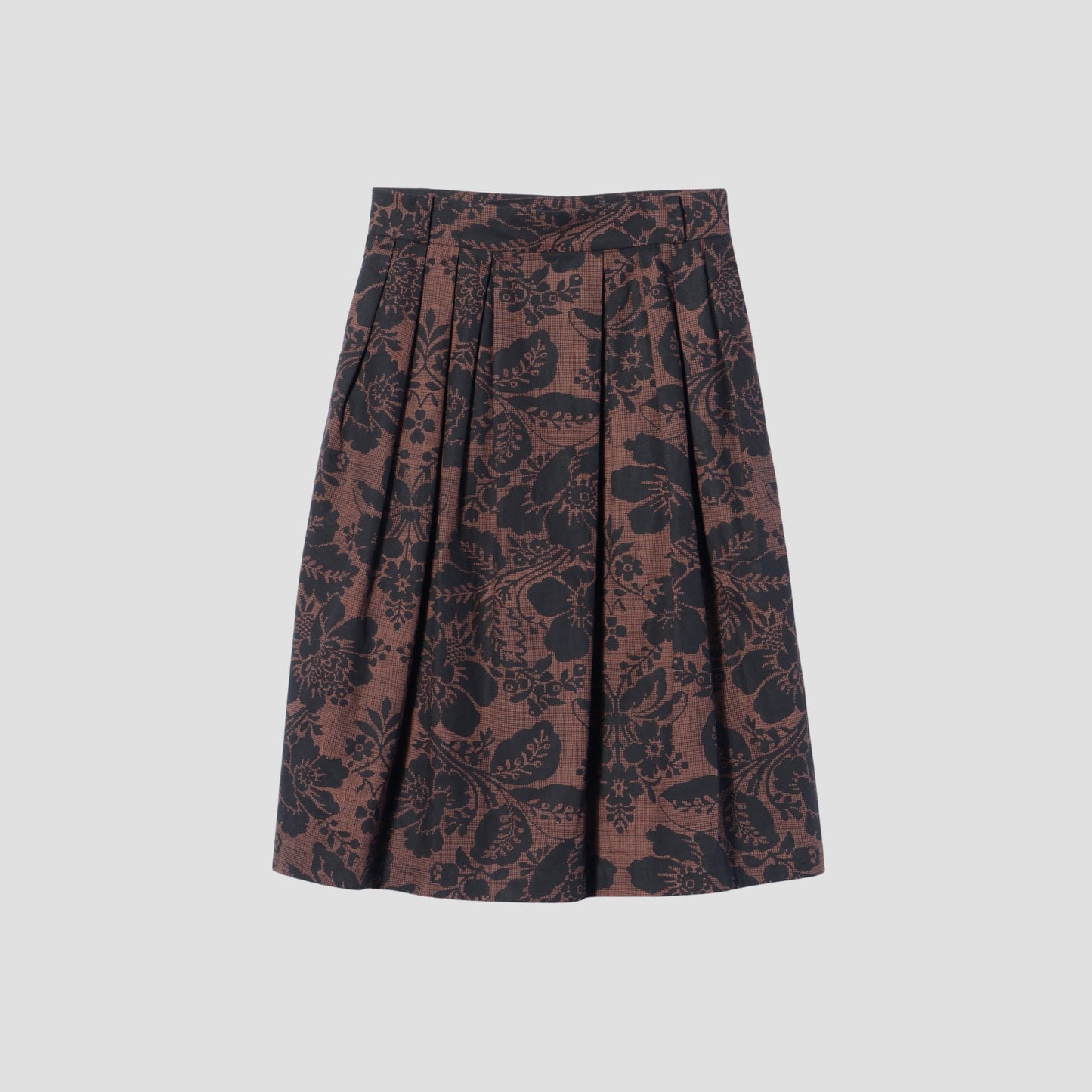 DAMASK COTTON LINEN TWILL SKIRT