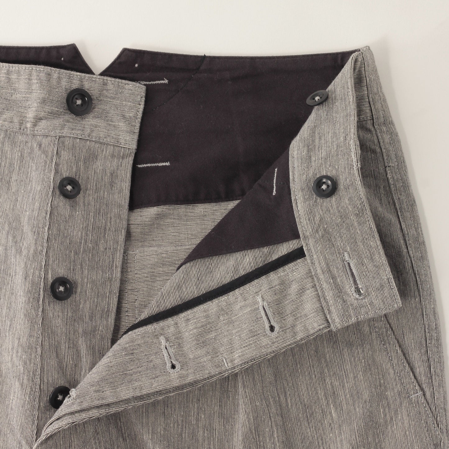 IRREGULAR END ON END COTTON LINEN TROUSERS