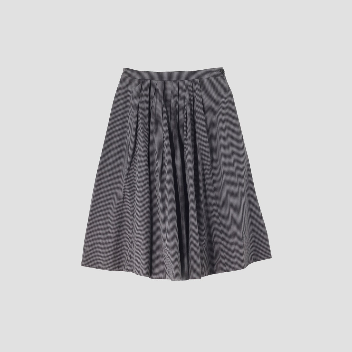 WASHED COTTON GINGHAM SKIRT