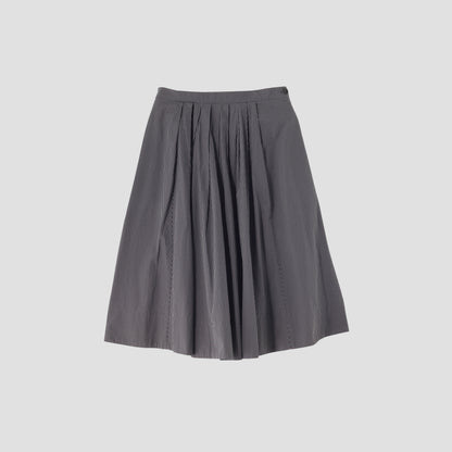 WASHED COTTON GINGHAM SKIRT