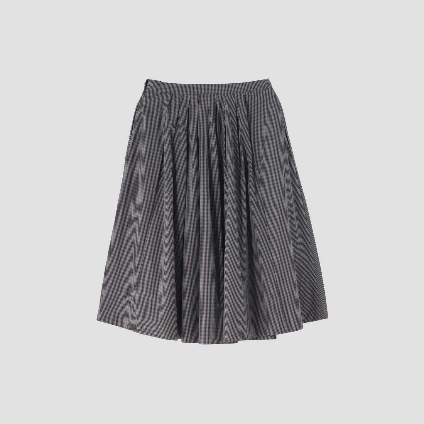 WASHED COTTON GINGHAM SKIRT