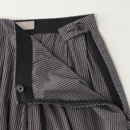 WASHED COTTON GINGHAM SKIRT